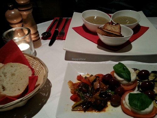 Vegan Antipasti & vegan lentil soup with garlic bread at Salerno im Roten Ochsen in Heidelberg