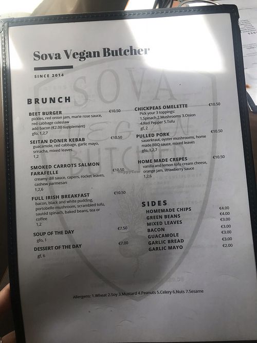 New brunch menu :) at Coca Sova in Dublin
