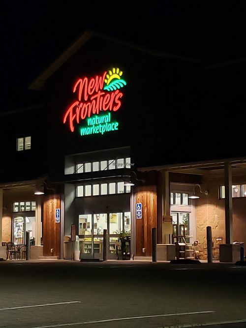 Store front. at New Frontiers Natural Marketplace in Solvang