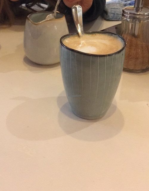 Lovely almond milk latte at Lavinia Good Food - Centrum in Amsterdam