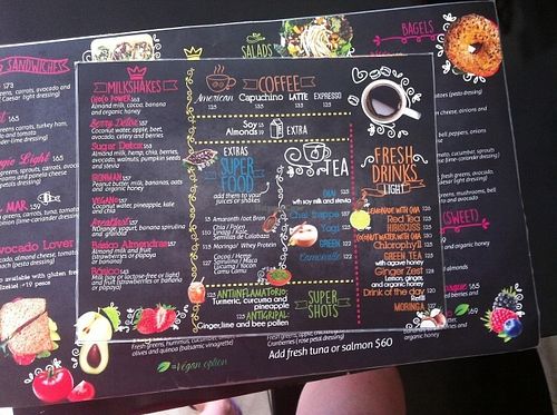 Milkshakes and coffee menu  at La Cuisine in Cozumel
