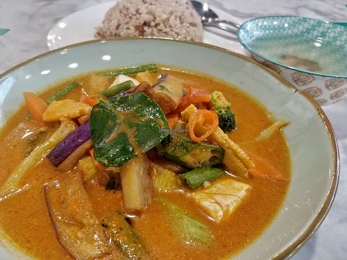 Vegan Nonya curry codfish at Onn Vegetarian 安顺素食 in Central Singapore