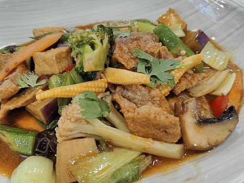 Mala fish slices at Onn Vegetarian 安顺素食 in Central Singapore