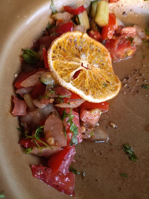 Moroccan salad (it was a big portion!) at BAGUETTO MASSIRA in Marrakech