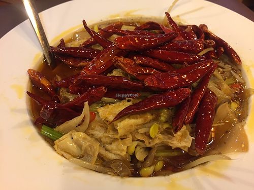 Ferrule Mushroom in Hot Chili Soup at Veggie Family 素食一家 in Kowloon