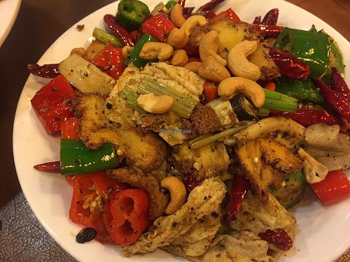 Monkey Head Mushroom in Spicy Dry Pot Style at Veggie Family 素食一家 in Kowloon