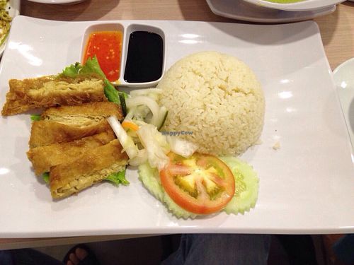 mock chicken rice at Clover 8 in East Singapore