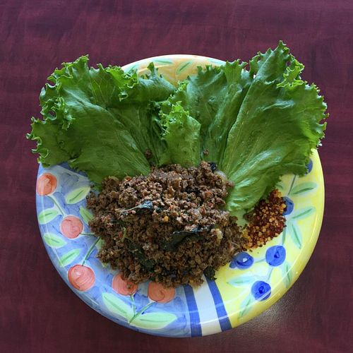 larb salad at Hearts Choices Thai Vegan Cafe in Calgary