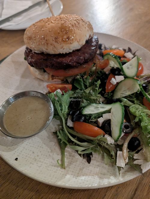 Vegan burger at Lucy Blu in Greyton