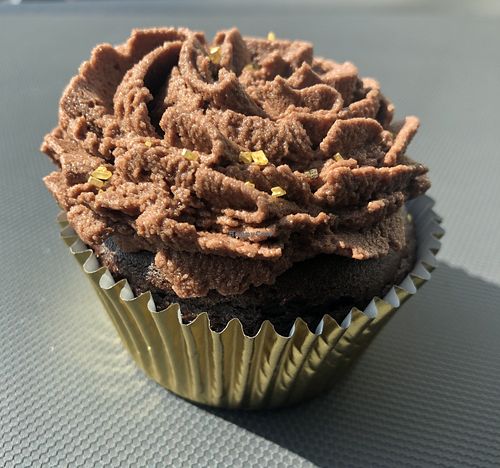 Chocolate cupcake  at Sticky Fingers Baking Company in Ventura