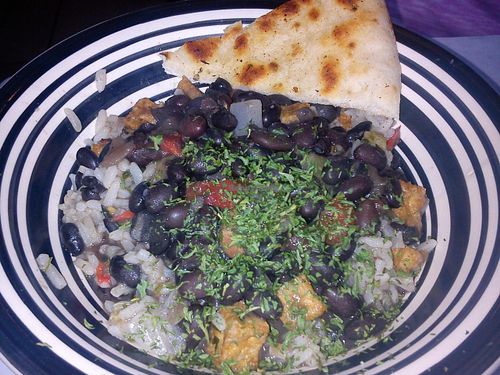 black beans & rice w/ tofu at Red Hook Grill in Columbus