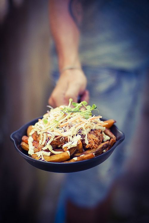 Loaded Fries. With BBQ Jackfruit #Veganuary at Eat.Co in Koh Phangan