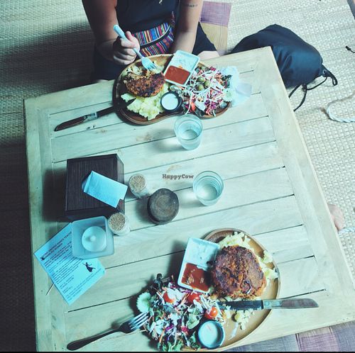 Mushroom Burgers with mashed potato. yummie! at Eat.Co in Koh Phangan