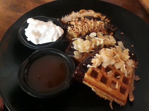 Triangular choc dipped waffles at Eat.Co in Koh Phangan