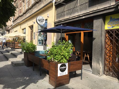 outside at Miazsz in Krakow