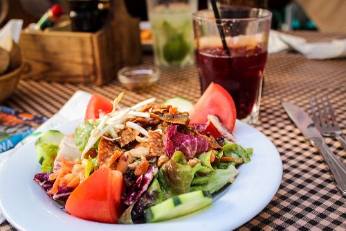tempeh salad at Vegetalia - Raval in Barcelona