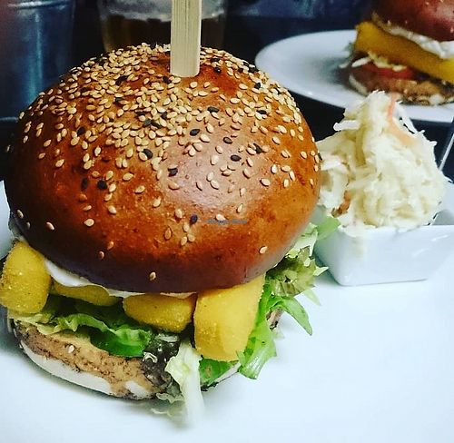 Fried vegan "cheese" (awesome!) at Belzepub in Prague