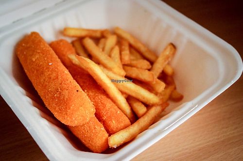 Fried "cheese" tapas at Belzepub in Prague