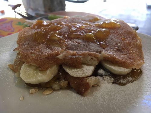 Sweet vegan banana crepe  at Enjoy Vegan in Barcelona