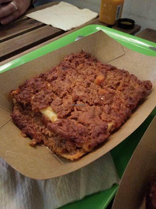 Lasagna at Enjoy Vegan in Barcelona