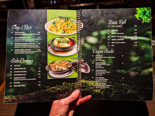 Menu page at Indochine Vegan at Indochine Vegan in San Francisco