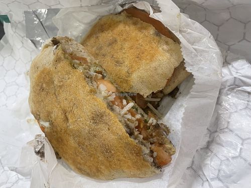 Tomato and mozzarella panini made vegan   at The Common Bond Market in Shelton