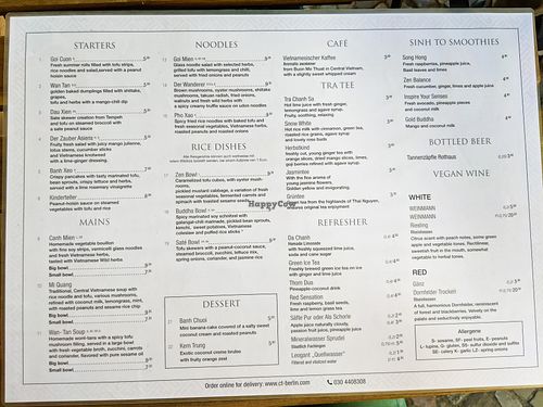 Menu at Cat Tuong at Cat Tuong in Berlin