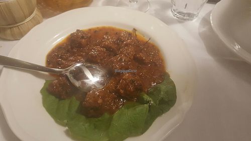 vegan meatballs  at Trattoria Enzo e Piero in Florence