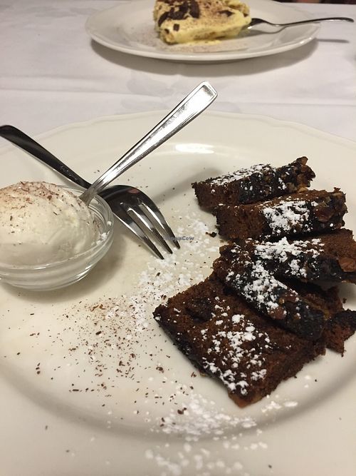 Vegan Chestnut Cake and Gelato at Trattoria Enzo e Piero in Florence