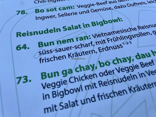 menu at Well Being II in Cologne