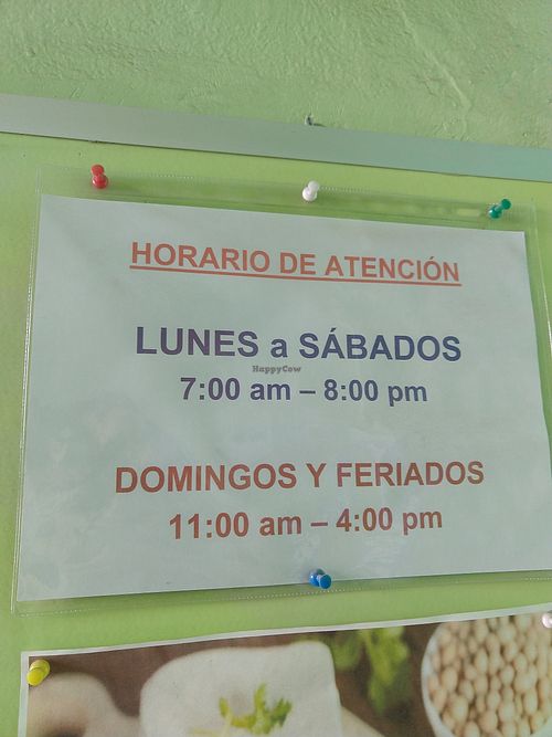 Current hours, as of April 2024 at Ashkha in Arequipa