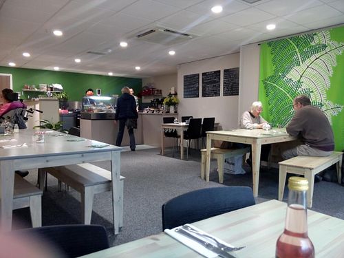 inside - modern, comfy and clean at Roots Vegetarian Cafe in Lancaster