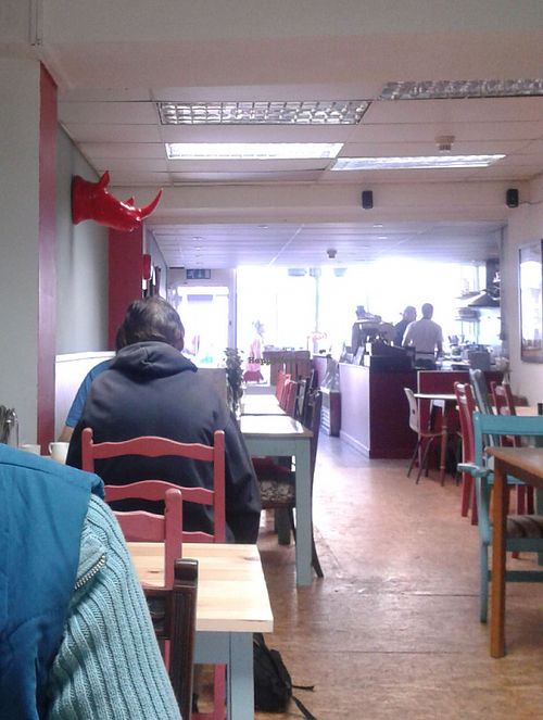 The cafe at Crimson Rhino in Aberystwyth