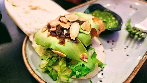 Tofu bun with avocado and cilantro sauce at Green Roll - Ahad Ha'Am St in Tel Aviv