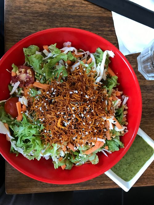 Vegan Green House salad at Green Roll - Ahad Ha'Am St in Tel Aviv