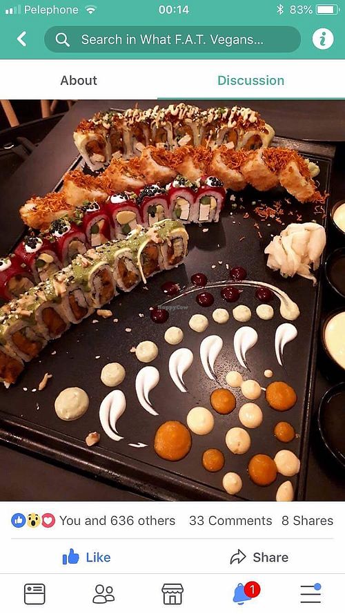 Vegan sushi at Green Roll - Ahad Ha'Am St in Tel Aviv