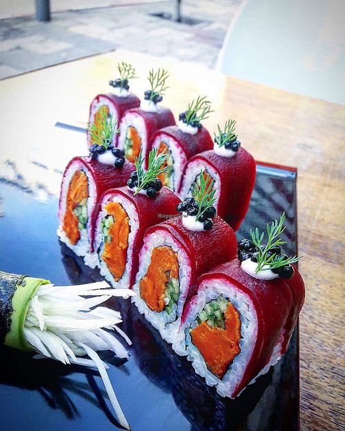 Vegan sushi at Green Roll - Ahad Ha'Am St in Tel Aviv