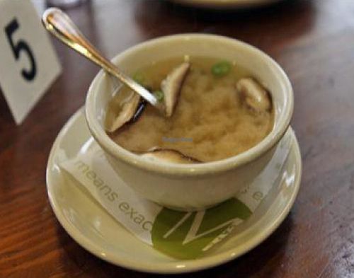 vegan miso soup at M Cafe in Los Angeles