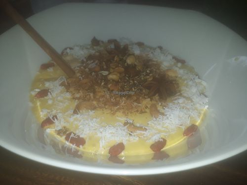 Vegan pumpkin smoothie bowl  at Bubbles Live in Chiang Mai