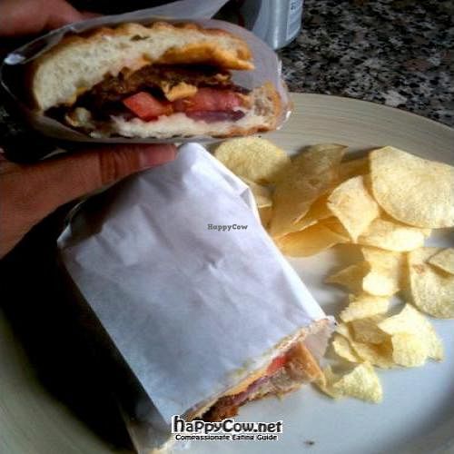 vegan steak panini at atlas cafe nyc by patricia at Atlas Cafe and Bakery in New York City