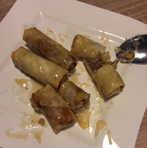 sweet spring rolls with banana at Chay Express in Hannover