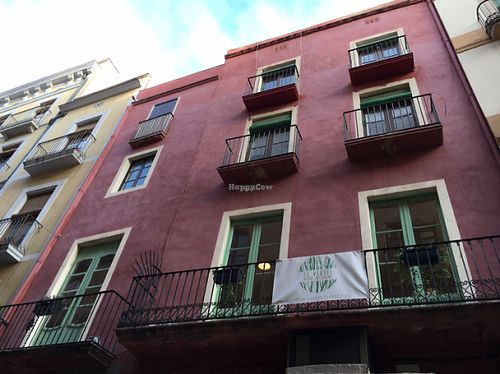 looking up to the restaurant  at El Vergel Veggie Restaurant in Tarragona