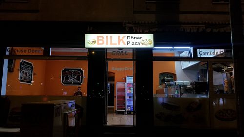 Outside at Bilk Doner Pizza in Dusseldorf