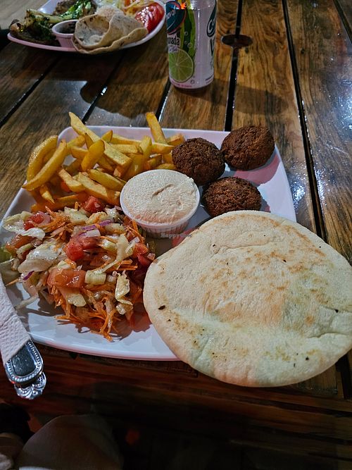 Falafel plate at El Retiro Lodge in Lanquin