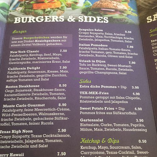 burger menu  at My Heart Beats Vegan in Karlsruhe