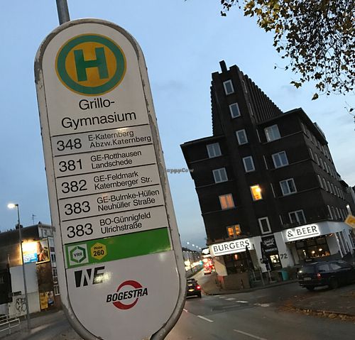 tram stop at Bang Bang Burgers and Beer in Gelsenkirchen
