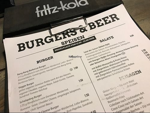menu at Bang Bang Burgers and Beer in Gelsenkirchen