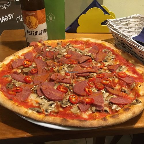 the veggie hot  at Vegan Pizza in Warsaw