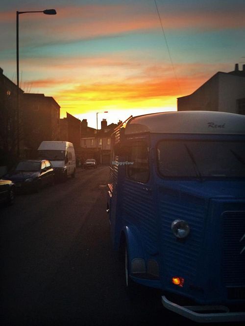 Renè and the sunset at The Mighty Food Fight - Food Truck in Bristol