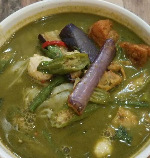 green curry kway teow soup at Nature Cafe 自然疏食 - The Aperia in Central Singapore